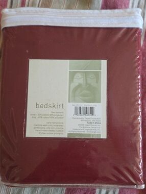 Target Global Home Style Twin Bedskirt- Dark Red